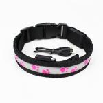 C903 Wholesale Customized Logo Eco-Friendly Nylon Cute Paw Design LED Dog Collar