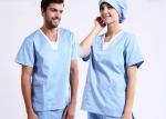 Anti Chlorine Medical Healthcare Scrubs Uniforms With Two Front Patch Pockets