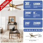 Cooling 1stshine Ceiling Fan with 3 Lights 52 Inch Remote Control AC Motor 5 MDF