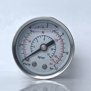 Wholesale 40mm 12 bar Manometer Nickel Plated Brass Connection Stainless Steel Case Liquid-filled Pressure Gauge from china suppliers