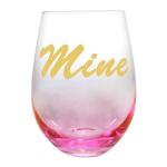 Egg Shape Stemless Clear Wine Glass ，Clear Stemless Wine Glasses With Golden