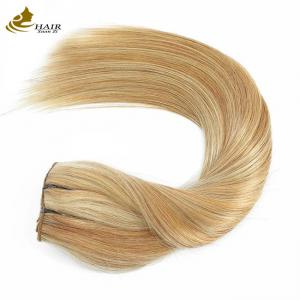 China Virgin Human Hair Clip In Extensions Ponytail Straight Piano Color on sale