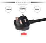 UK to C7 Power Cord Cable 1.5M 250V 2.5A 18AWG Flexible PVC for Nintendo Switch