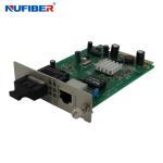 Card Type 10 100 1000M Media Converter , Dual Fiber Tx To Fx Converter