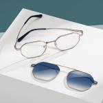Polygon Magnetic Clip On Optical Glasses Metal Frame Sunglasses
