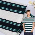 Strong Sweat Absorption Pure Cotton And Linen Single Jersey Striped Material