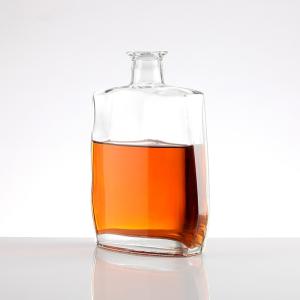 Wholesale Custom Luxury Wine Whisky Vodka Tequila Square Glass Bottle with Hot Stamping and Cork from china suppliers