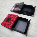 Custom folding lid and base black art paper scarf packaging box / underwear
