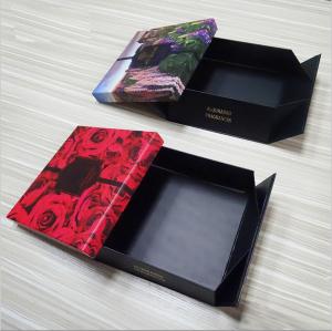 Wholesale Custom folding lid and base black art paper scarf packaging box / underwear packaging box from china suppliers