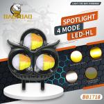 Owl Light 3 Eyes White Yellow Dual Color Flash Plastic Iron Aluminum LED Fog