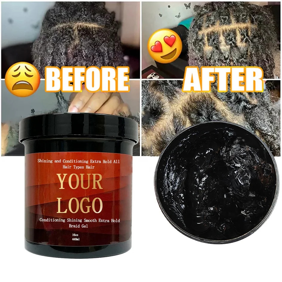 Private Label Newest No Flaking No Residue For 4c Hair Gel Edge Control For Smooth All Day Extra Strong Hold Keep Good Styling
