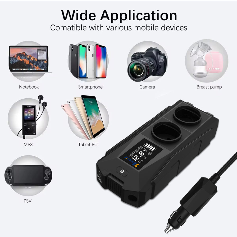 300W Pure Sine Wave Car Power Inverter 12V DC to AC 110V 220V