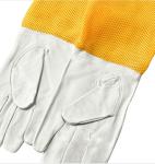 High quality white sheepskin beekeeping gloves with yellow soft ventilated