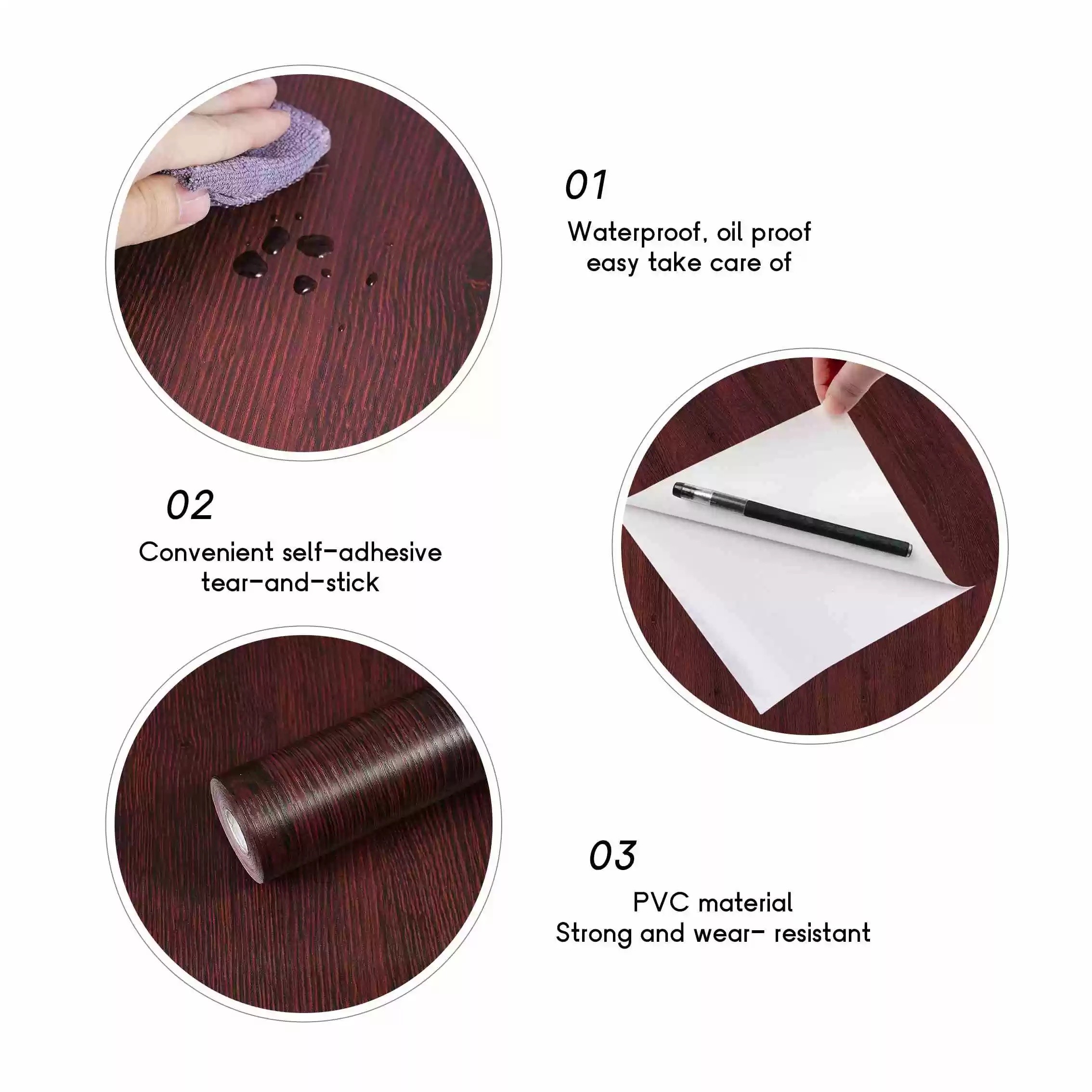 Eco-Friendly Self-Adhesive PVC Film For Modern Furniture Surface Renovation