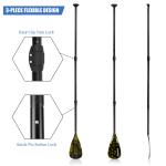 Black/Yellow 3-pieces Carbon Fiber SUP Paddle Woowave Adjustable for Boat