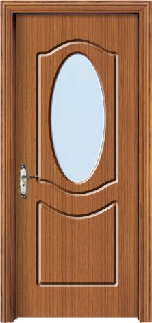 Solid Core Interior PVC Wood Doors From China Manufacturing, with clear tempered