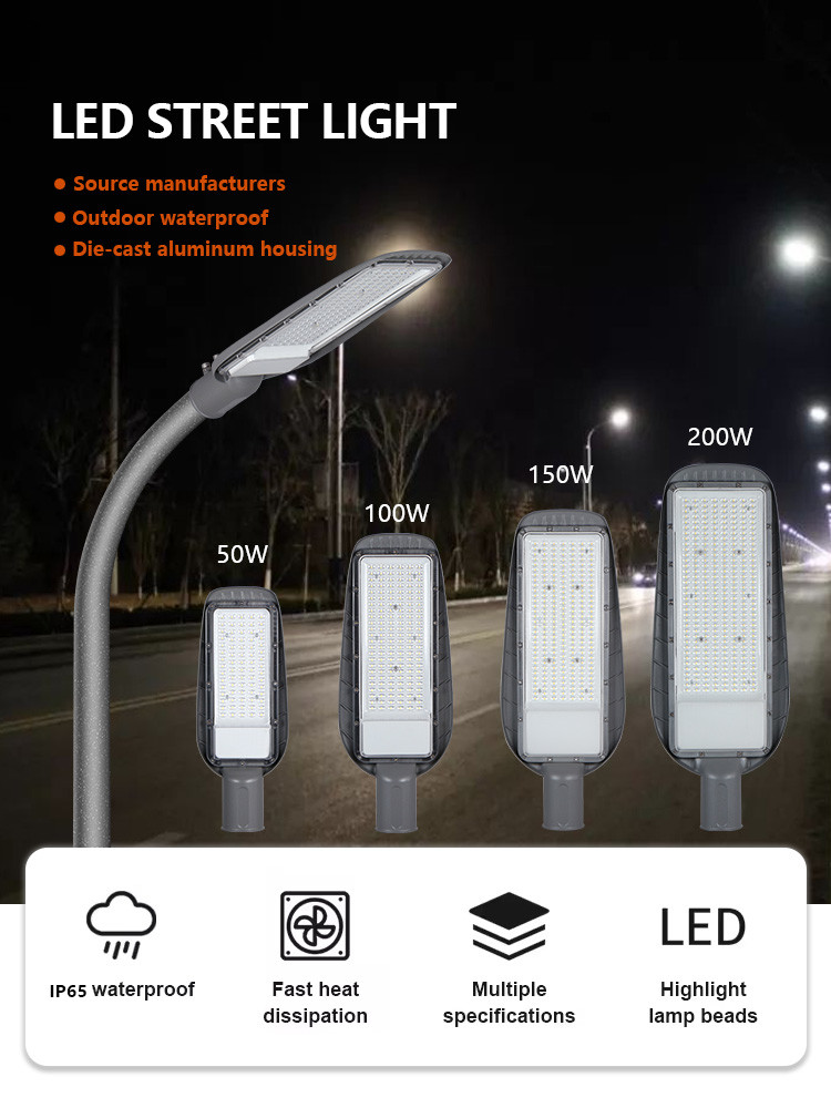 Energy Saving Outdoor Ip65 Waterproof 50w 100w 150w 200w Led Street Lamp LED Street Light 150 Watt