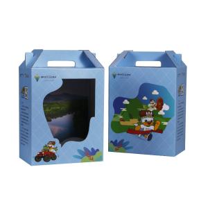 Wholesale Recyled E-Flute Corrugated Cardboard Auto Bottom Carrier Boxes Toy Package from china suppliers