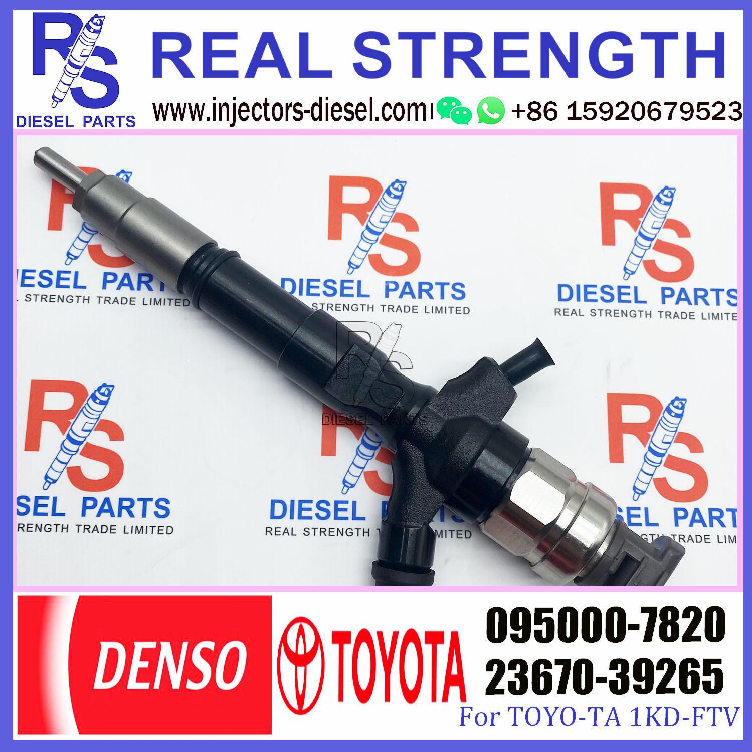 Diesel auto engine systems Fuel Diesel Injector 23670-39265 095000-7820 For Toyo-ta 1KD-FTV 095000-7820 23670-39265