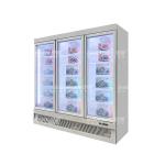 Frozen Food Glass Door Display Freezer For Commercial Adjustable Shelf
