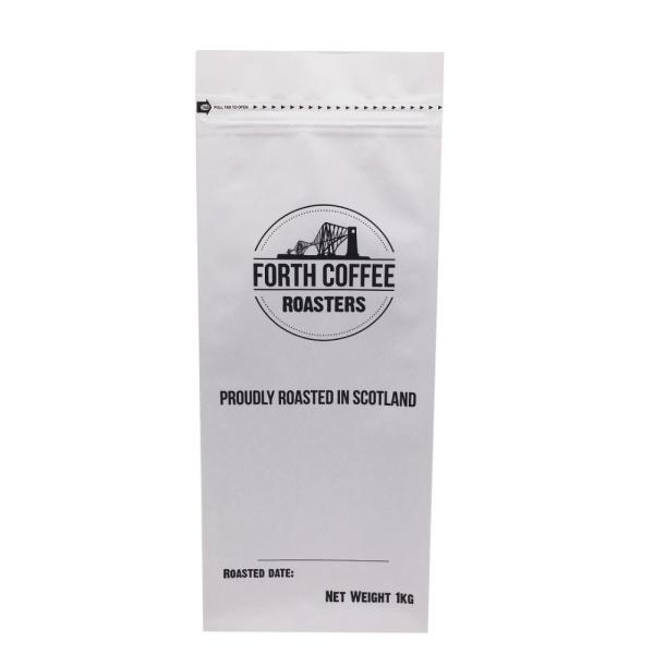 Custom Printed Coffee Packing Bags Disposable Aluminum Foil Line White Kraft