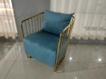Luxurious Velvet 59cm 76cm Wrought Iron Sofa Set