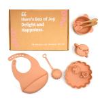 Non Toxic Silicone Baby Feeding Set silicone dummy holder Silicone Bib And Plate