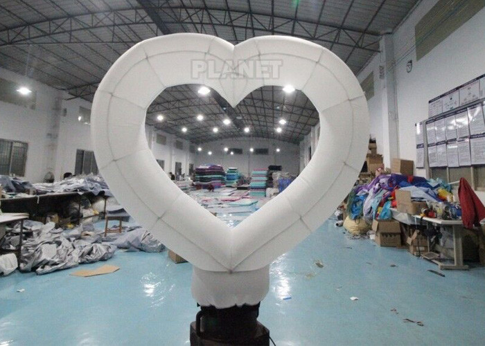 190T 3m White Ground Led Inflatable Love Heart Balloon