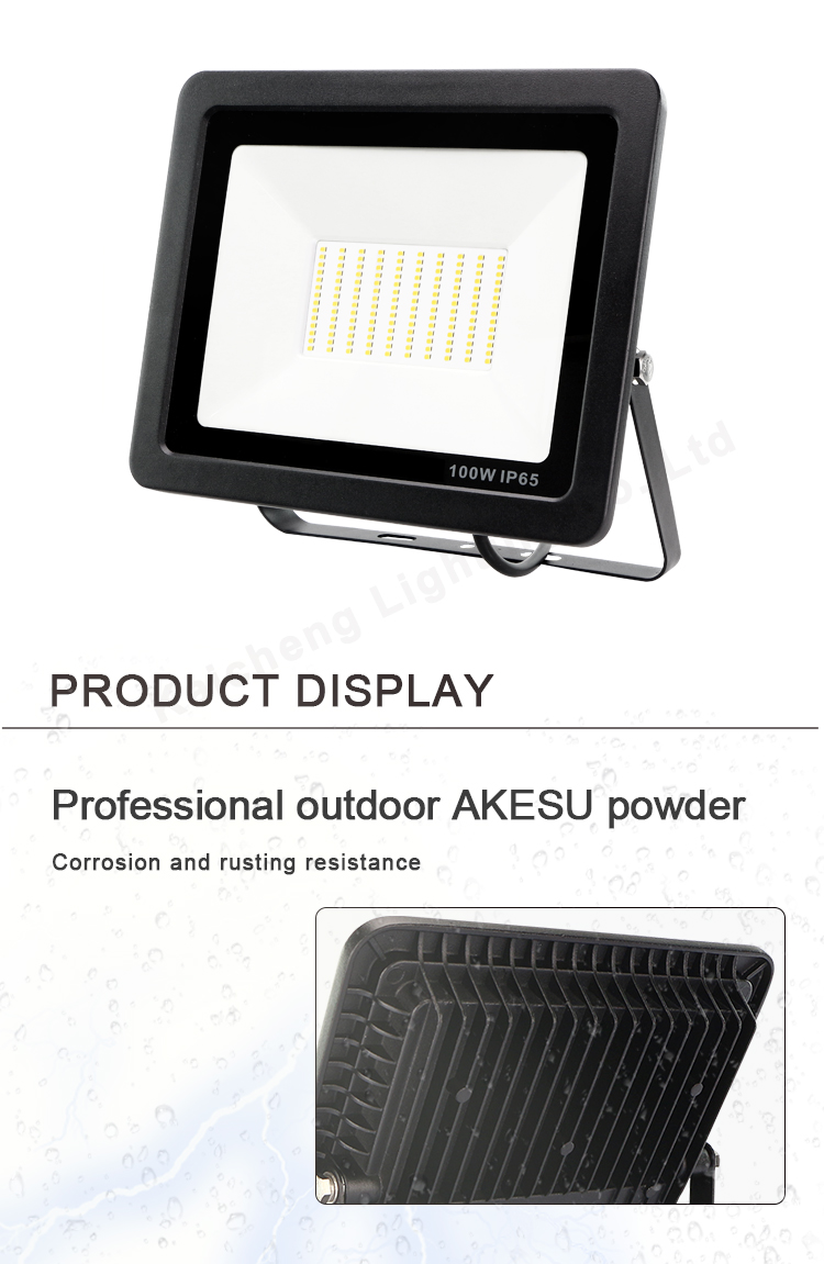 Aluminum Stadium Lighting Slim Led Outdoor Flood Light 100W Waterproof