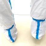 SF Hooded Non Woven Hazmat Suit Full Body Protection Suit With Boots Cover