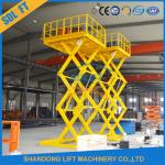 Galvanizing Stationary Hydraulic Scissor Lift Cargo Elevator With CE