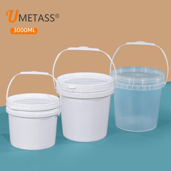 Food Grade 3L Plastic Bucket with Lid and Handle Leakproof Container Support OEM