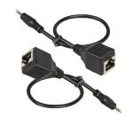 3.5mm Stereo Audio Jack to RJ45 Female Socket Ethernet Extender Cable