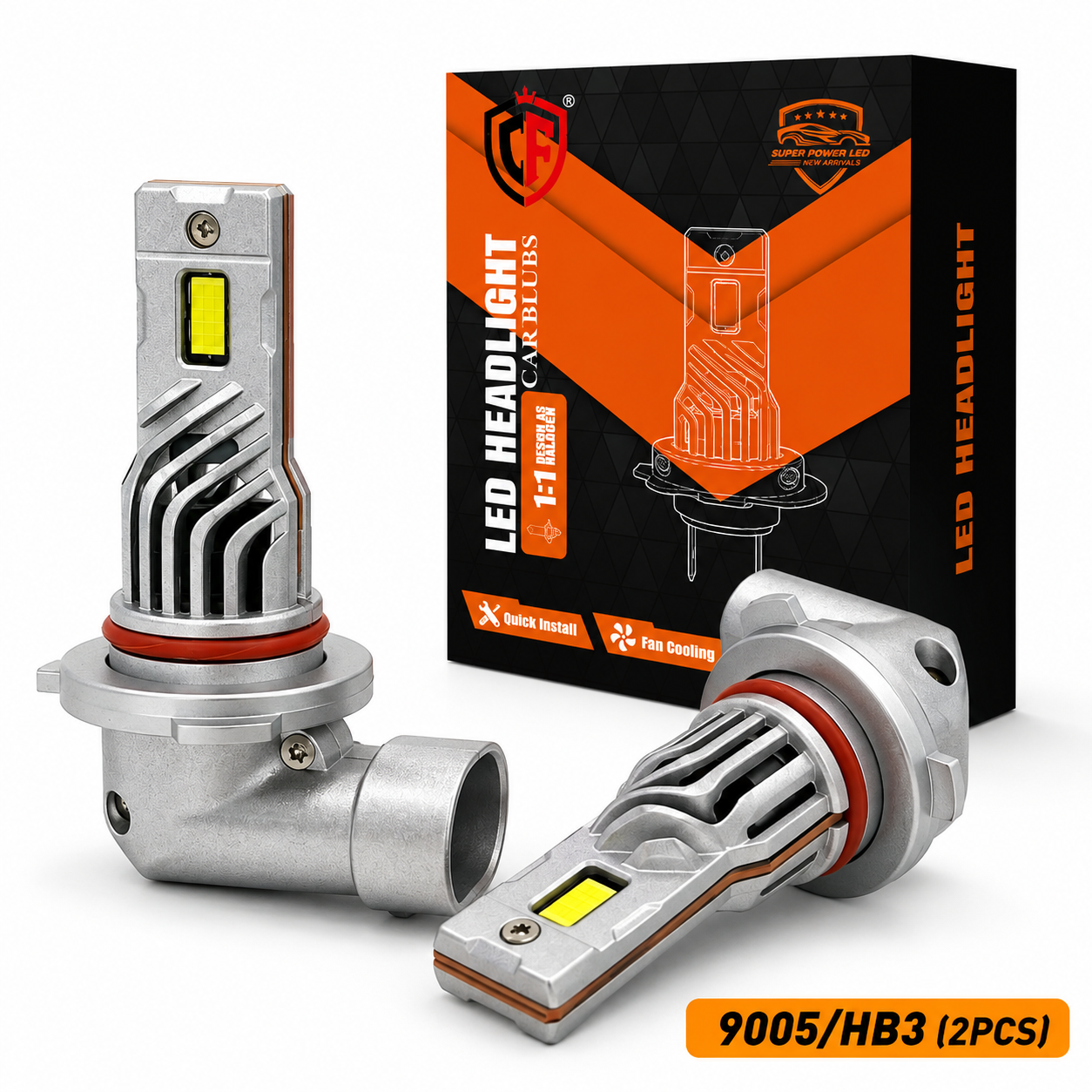 F35 Plug and Play LED Headlight Bulb High Brightness Fan Cooling Car LED Headlight Conversion Kit