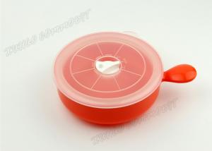 Orange Food Storage Microwavable Plastic Bowls PP Transparent Material Lid