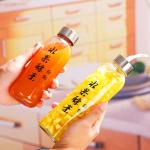 Sport Pure Portable Glass Beverage Bottle Triangle Shaped For Soft Drinking