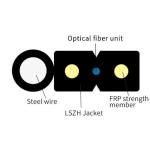 Flexible 2 6 Core G657 A1 G 657a1 Self Supporting FTTH Fiber Optic Drop Cable