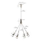 Four Legs With Lobster Clip Art Cable Hanging System Brass 1000mm Length YW86022