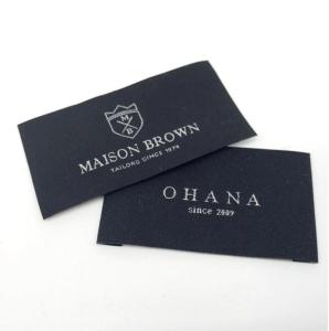Wholesale High Definition Polyester Center Fold Woven Labels Main Labels For T-Shirt from china suppliers