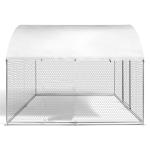 Large Chicken Coop Walk-In Metal Poultry Cage House Rabbit Habitat Cage Spire