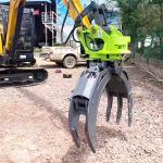 Wooden Hydraulic Rotating Grapples , Q355B Excavator Stone Grapple