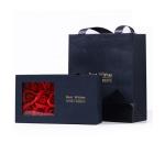 Degradable Rose Flower Christmas Paper Bags Black Cardboard Jewelry Boxes
