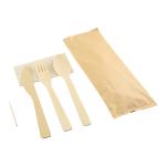 Disposable packing mini cutlery set wooden wooden fork /knife and paper napkin