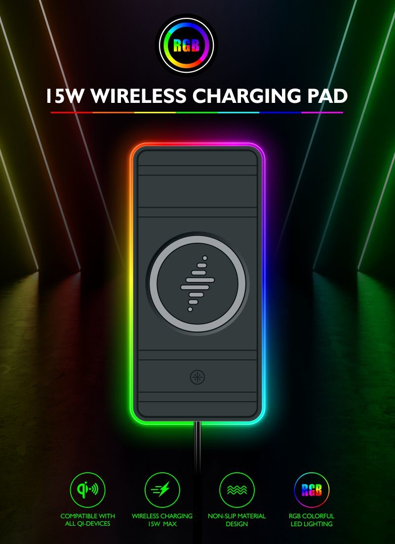 15W Magnetic Wireless Charging Car Use Silicone Pad Charger For Qi Phone Apple/Samsung Earbuds