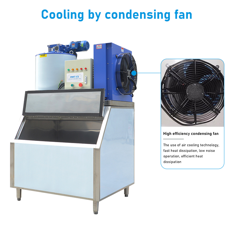 Danfoss Compressor Industrial Ice Machines 2ton Flake Ice Making Machine by Professional for Industrial
