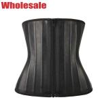 2XS XS Black Zipper Latex Sport Waist Trainer To Wear While Working Out