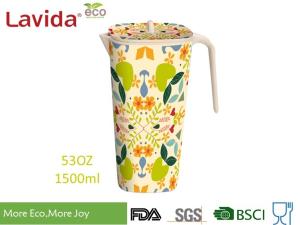 Wholesale Bamboo Melamine Water Jug , 1500ml PP Beverage Jar Durable Square Eco - Friendly from china suppliers