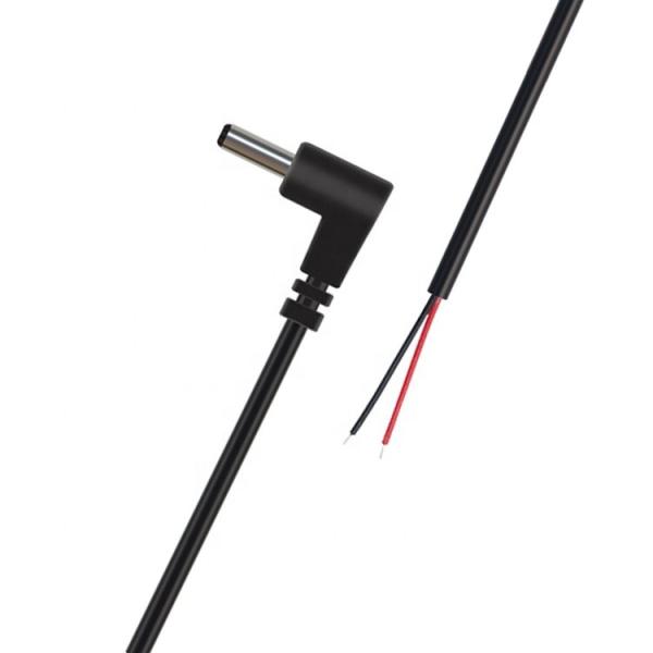 Customization 90 Degree Angle DC Barrel Jack Male 3.5x1.35mm to Stripped Tinned