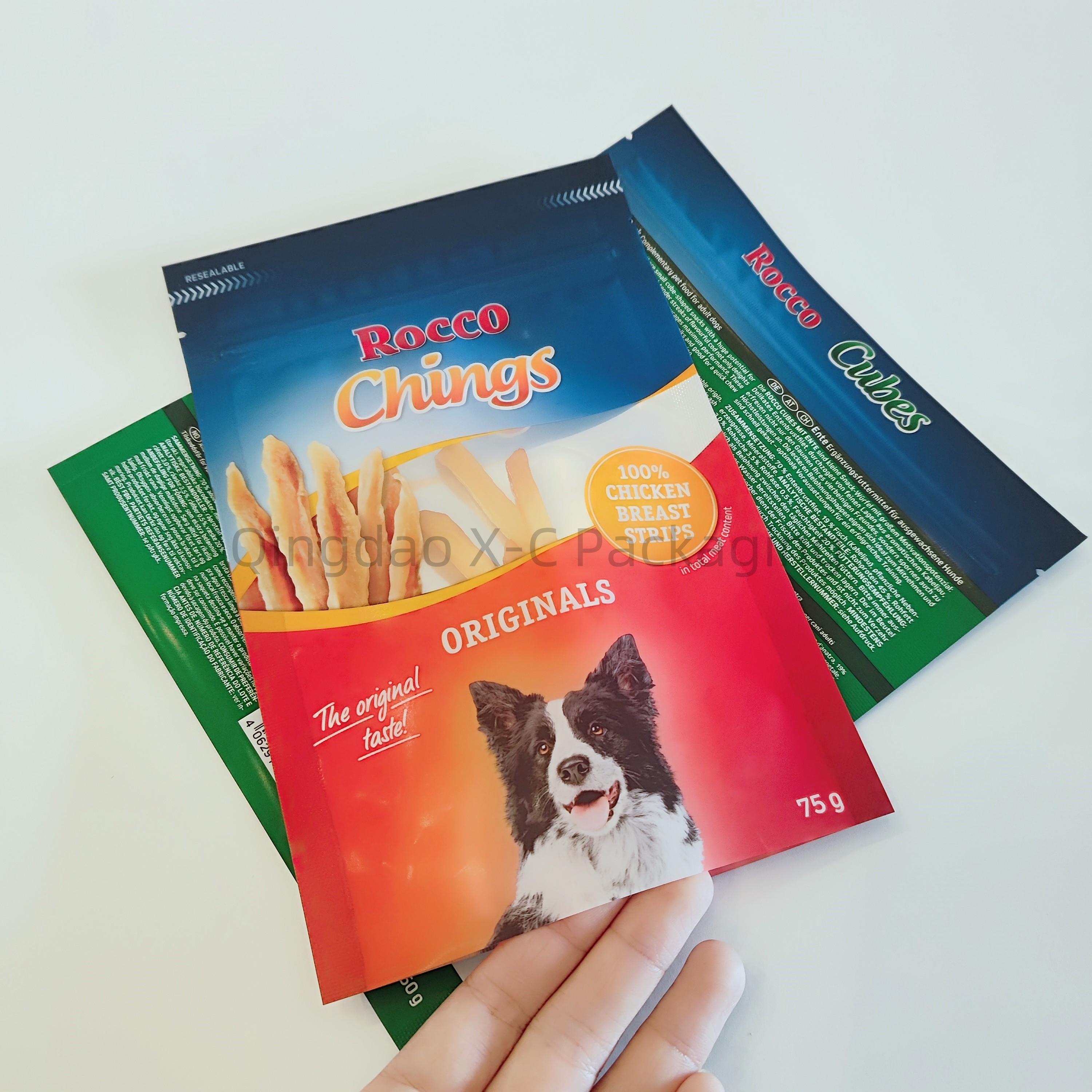 Pet Food 3 Side Seal Bags Resealable Mini Small Custom Moisture Proof Food Grade Colorful