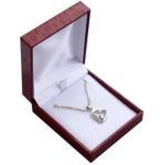 Red Leatherette Jewelry Pendant Box , White Insert Small Plastic Boxes For